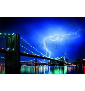 Plakát - Brooklyn Bridge Lightning