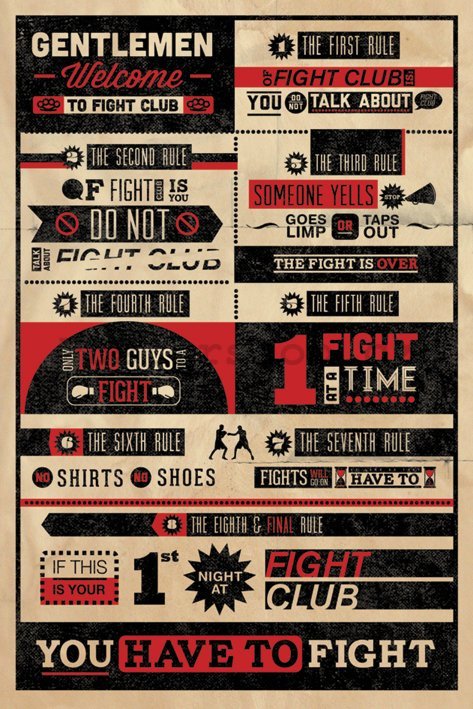 Plakát - Fight Club Rules (Infographic)