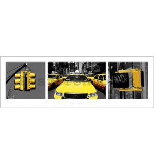 Plakát - New York yellow triptych