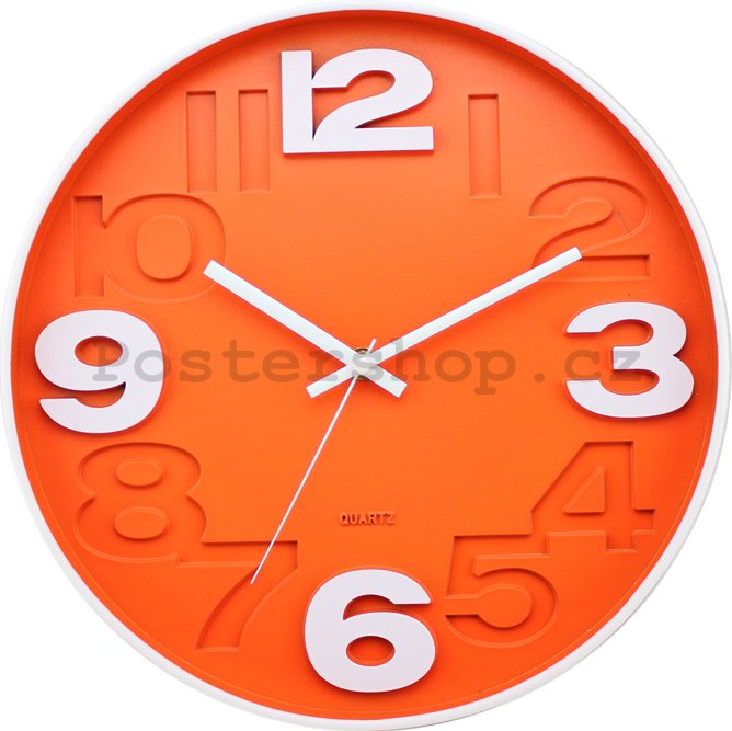 Nástěnné hodiny: Oranžová - 30 cm