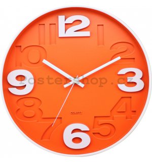 Nástěnné hodiny: Oranžová - 30 cm