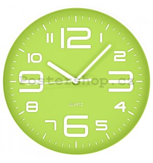 Nástěnné hodiny: Zeleno-bílé - 25 cm