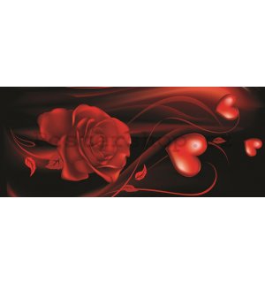 Fototapeta: Srdce s růží - 104x250 cm
