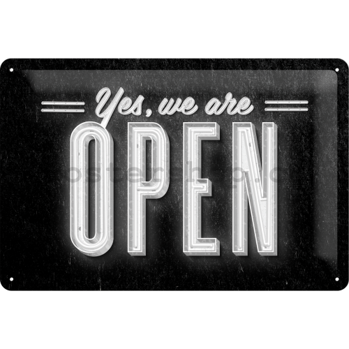 Plechová cedule - We Are Open