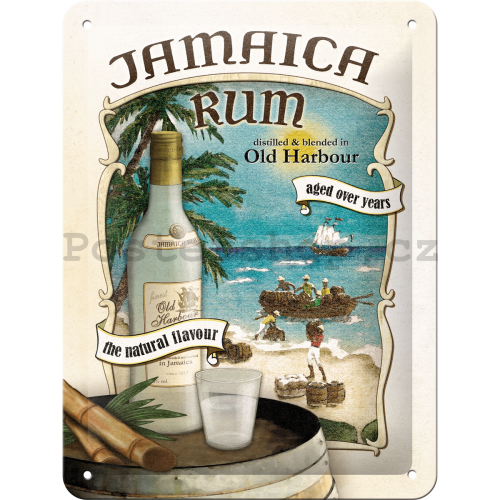 Plechová cedule: Jamaica Rum - 20x15 cm