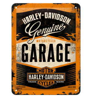 Plechová cedule: Harley-Davidson (Garage) - 20x15 cm