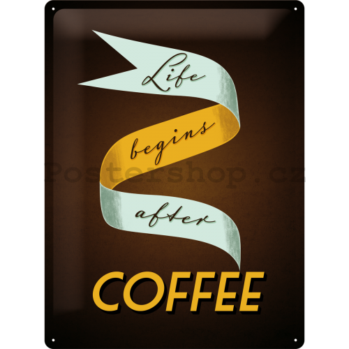 Plechová cedule: Coffee - 40x30 cm