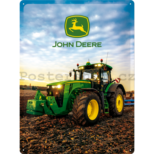 Plechová cedule: John Deere (Traktor) - 40x30 cm