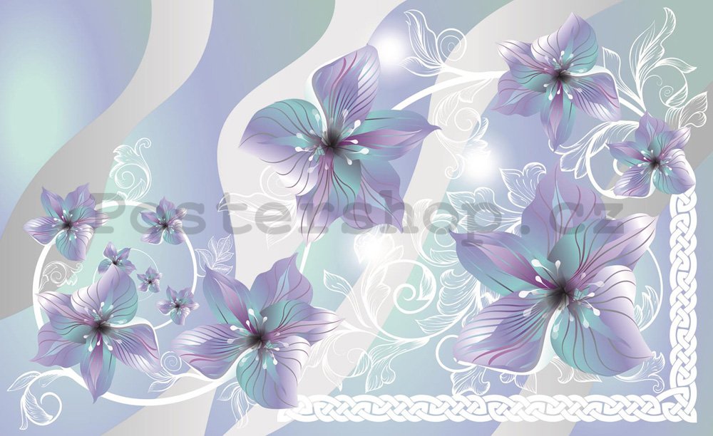 Fototapeta: Modré Květy - 184x254 cm