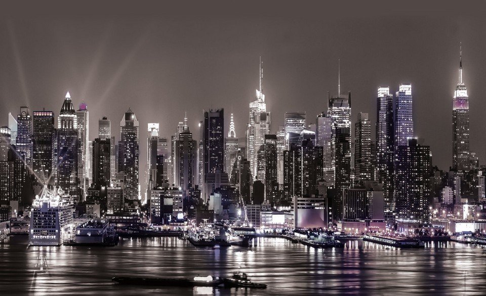 Fototapeta: Noční New York - 184x254 cm