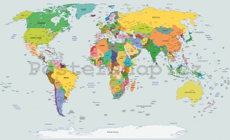 Fototapeta: Mapa světa (2) - 184x254 cm