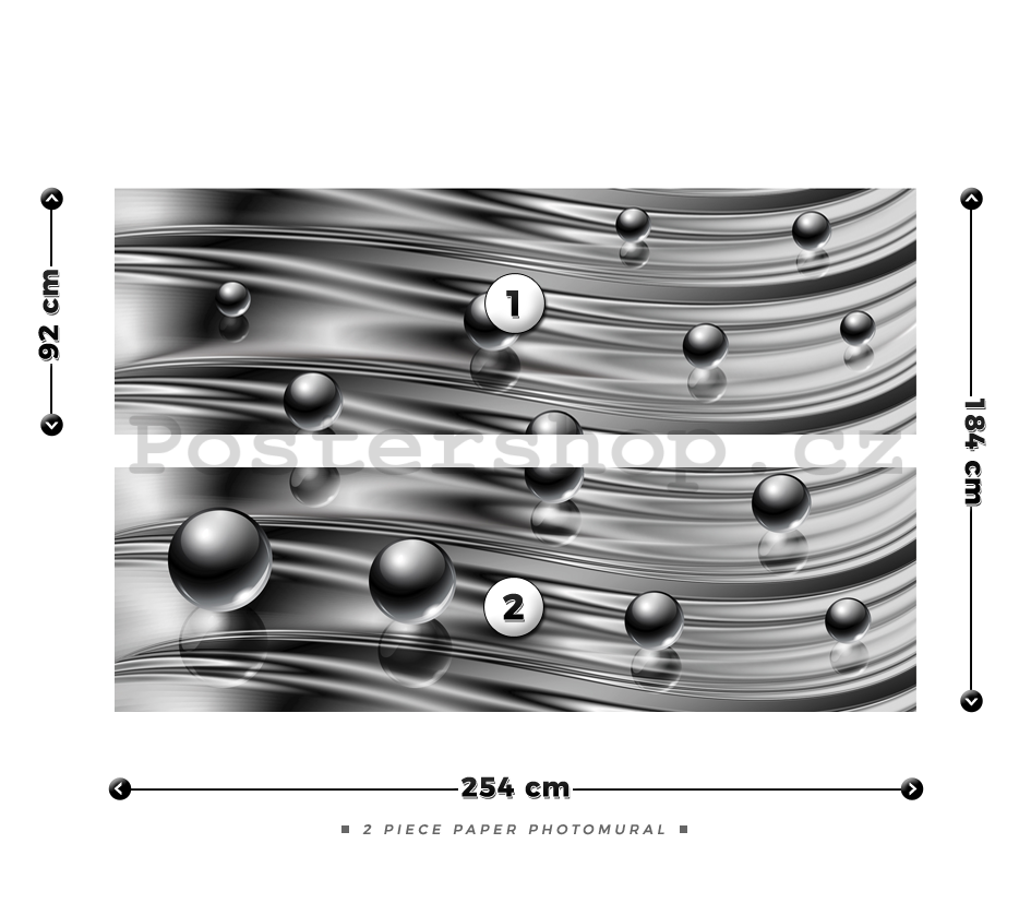Fototapeta: Chromová abstrakce (2) - 184x254 cm