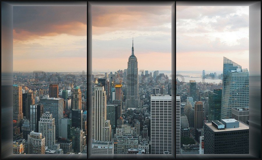 Fototapeta vliesová: Pohled z okna na Manhattan - 184x254 cm