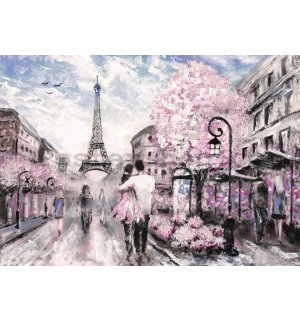 Obraz na plátně: Paříž (malovaná) - 75x100 cm