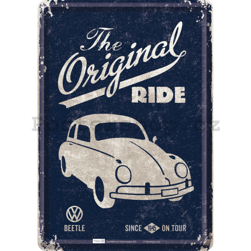 Plechová pohlednice - VW Beetle (The Original Ride)