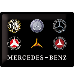 Plechová cedule: Mercedes-Benz (loga) - 30x40 cm