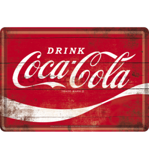 Plechová pohlednice - Coca-Cola (červené logo)