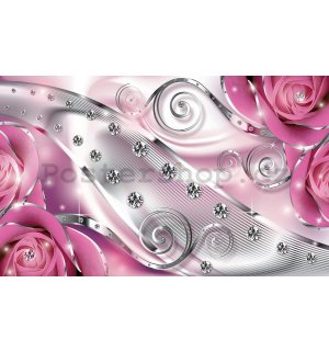 Fototapeta vliesová: Luxusní abstrakce (růžová) - 184x254 cm