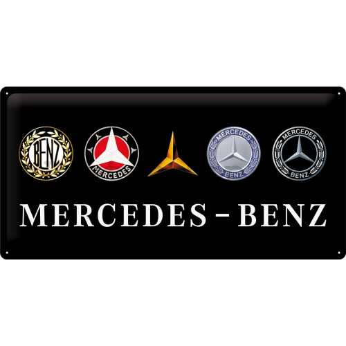 Plechová cedule: Mercedes-Benz (loga) - 50x25 cm