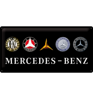 Plechová cedule: Mercedes-Benz (loga) - 50x25 cm