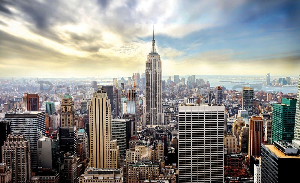 Fototapeta vliesová: Pohled na Manhattan - 254x368 cm