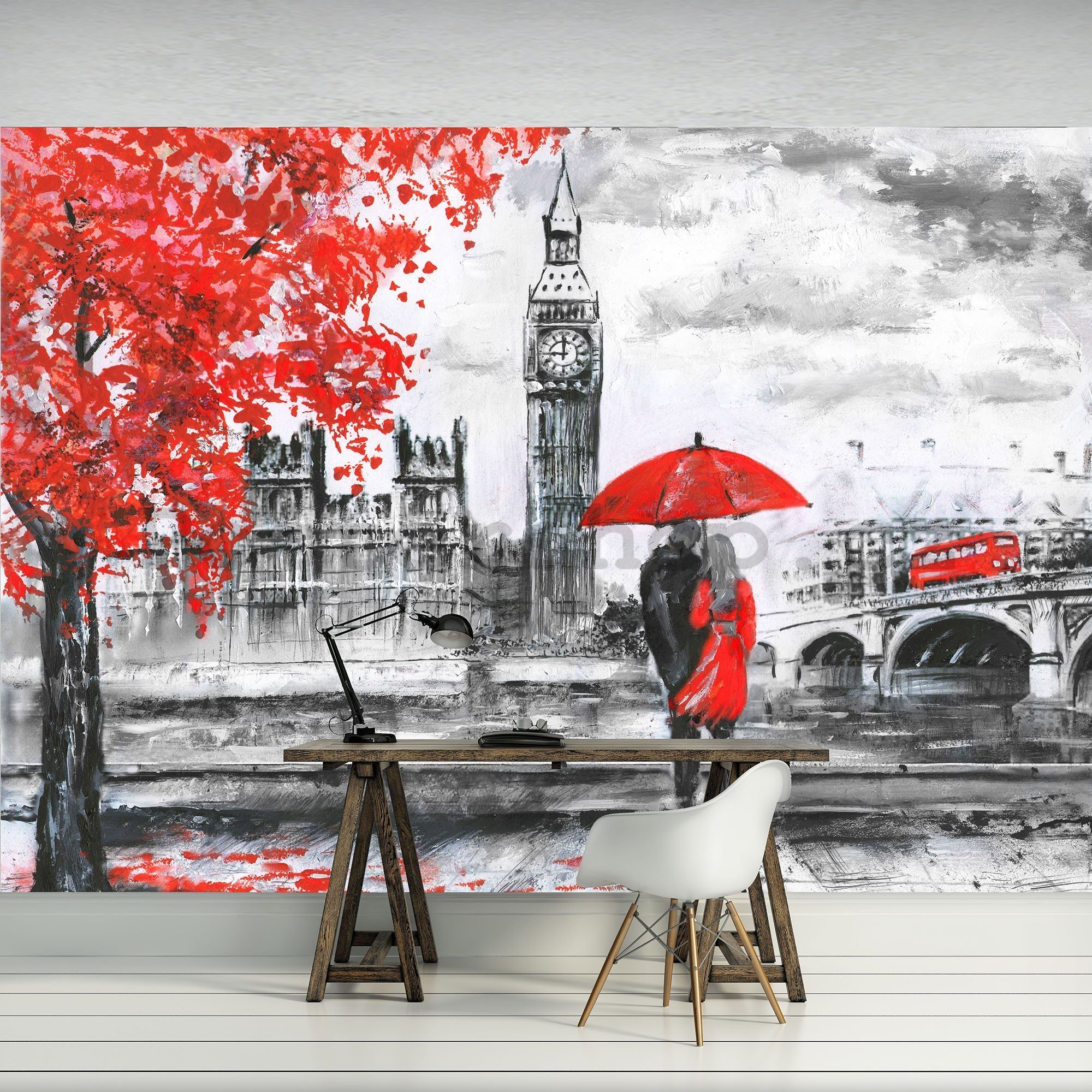 Fototapeta vliesová: Londýn (malovaný) - 416x254 cm