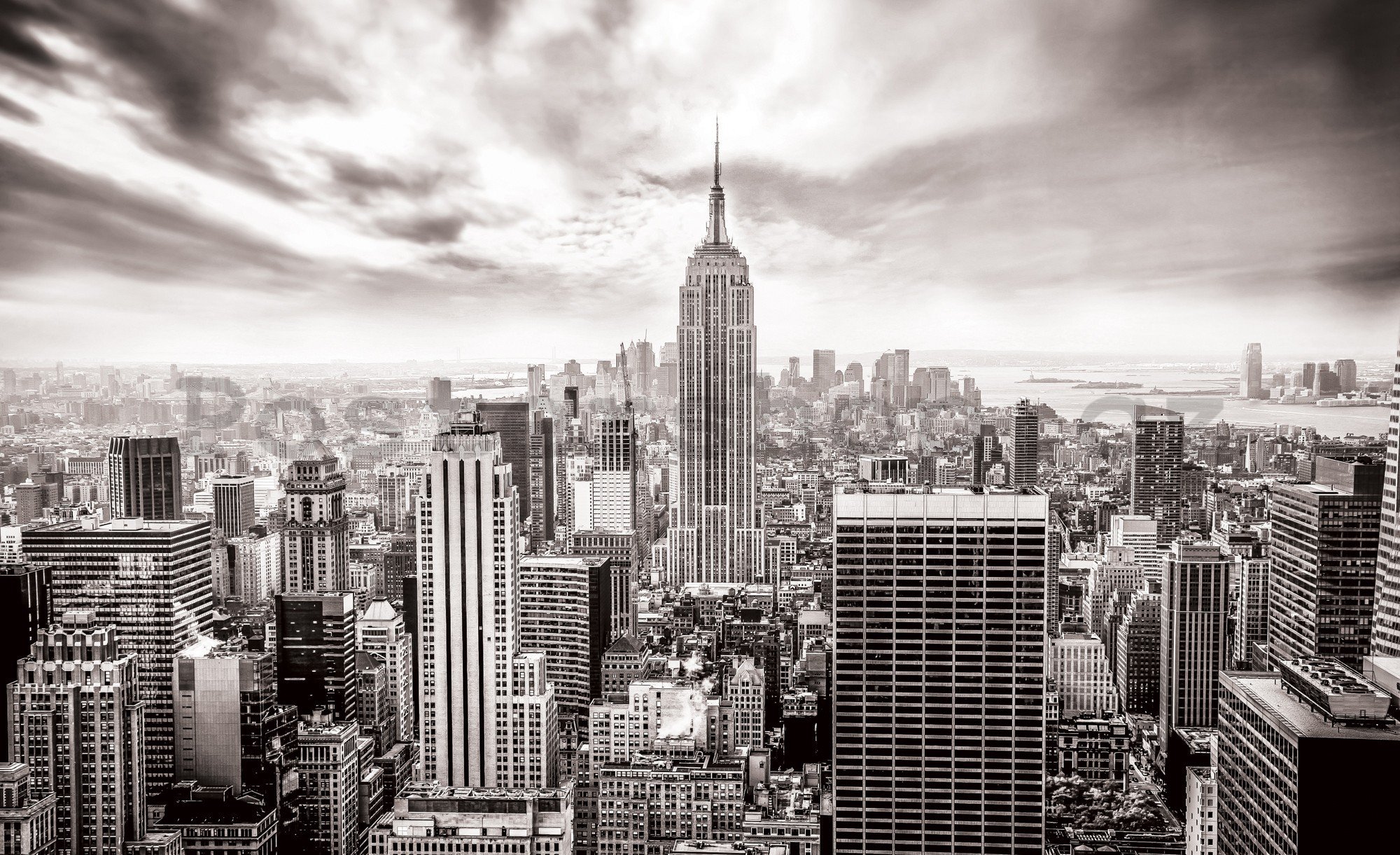 Fototapeta vliesová: Pohled na New York (černobílá) - 416x254 cm