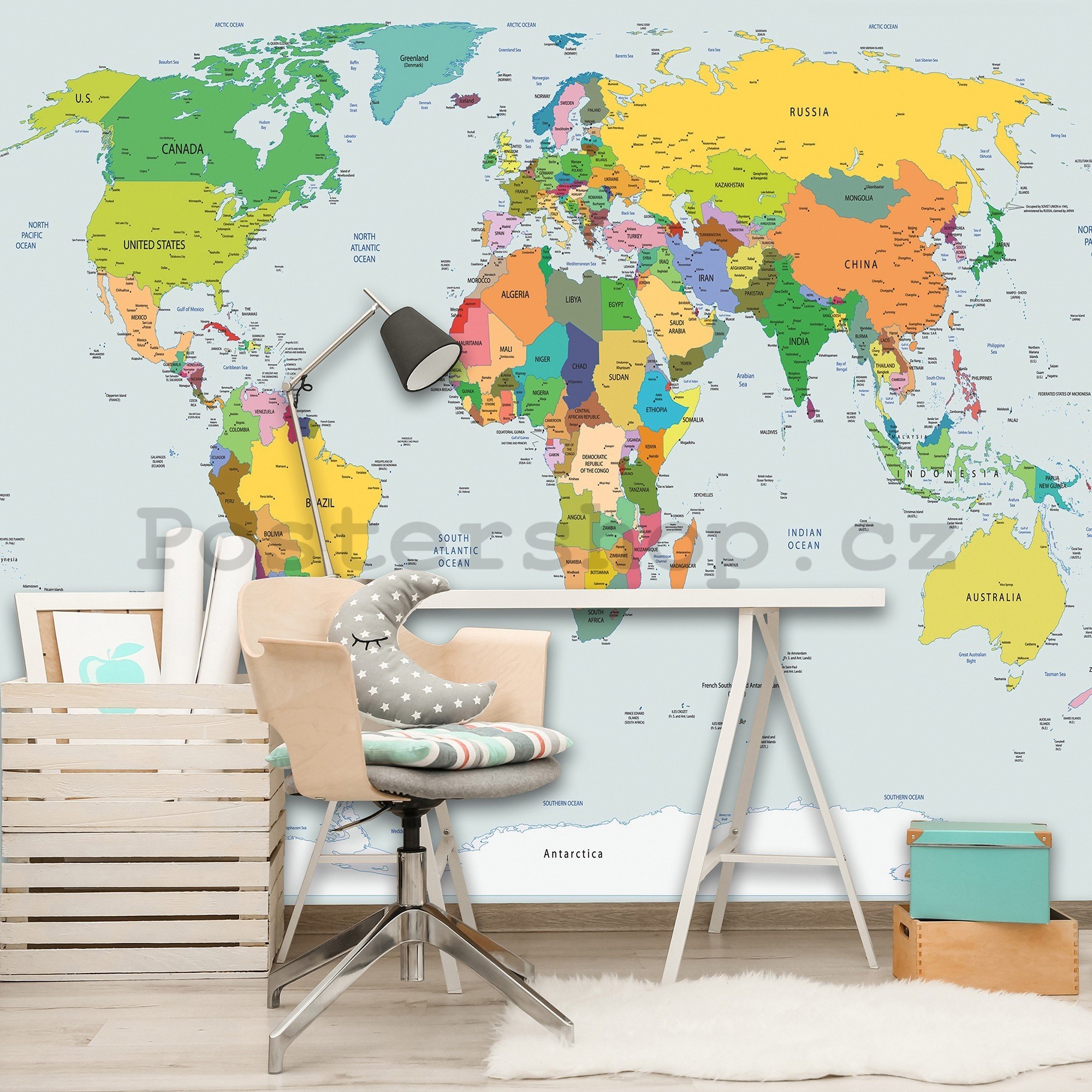 Fototapeta vliesová: Mapa světa (2) - 416x254 cm