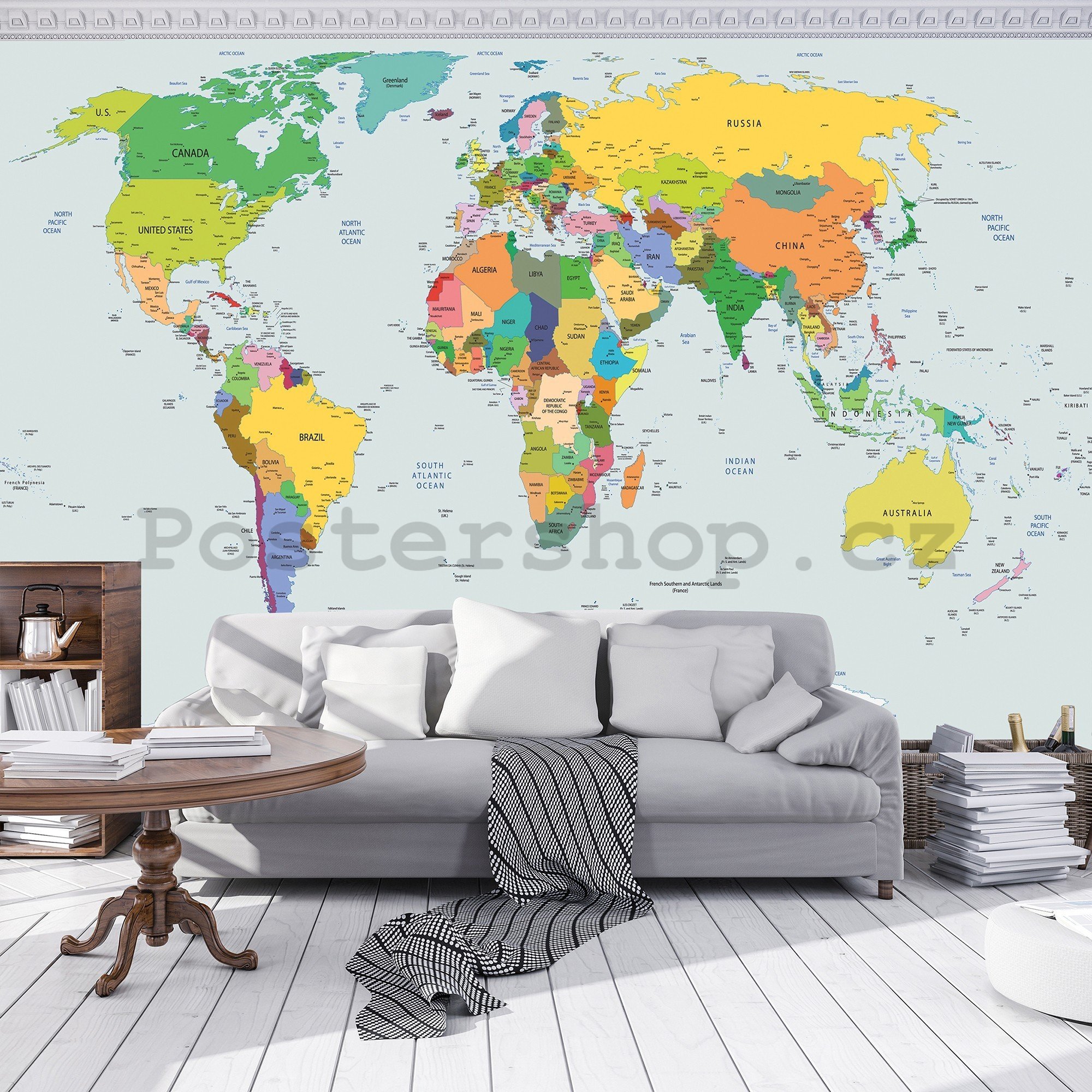 Fototapeta vliesová: Mapa světa (2) - 416x254 cm