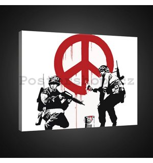 Obraz na plátně: Make Peace, not War (graffiti) - 75x100 cm