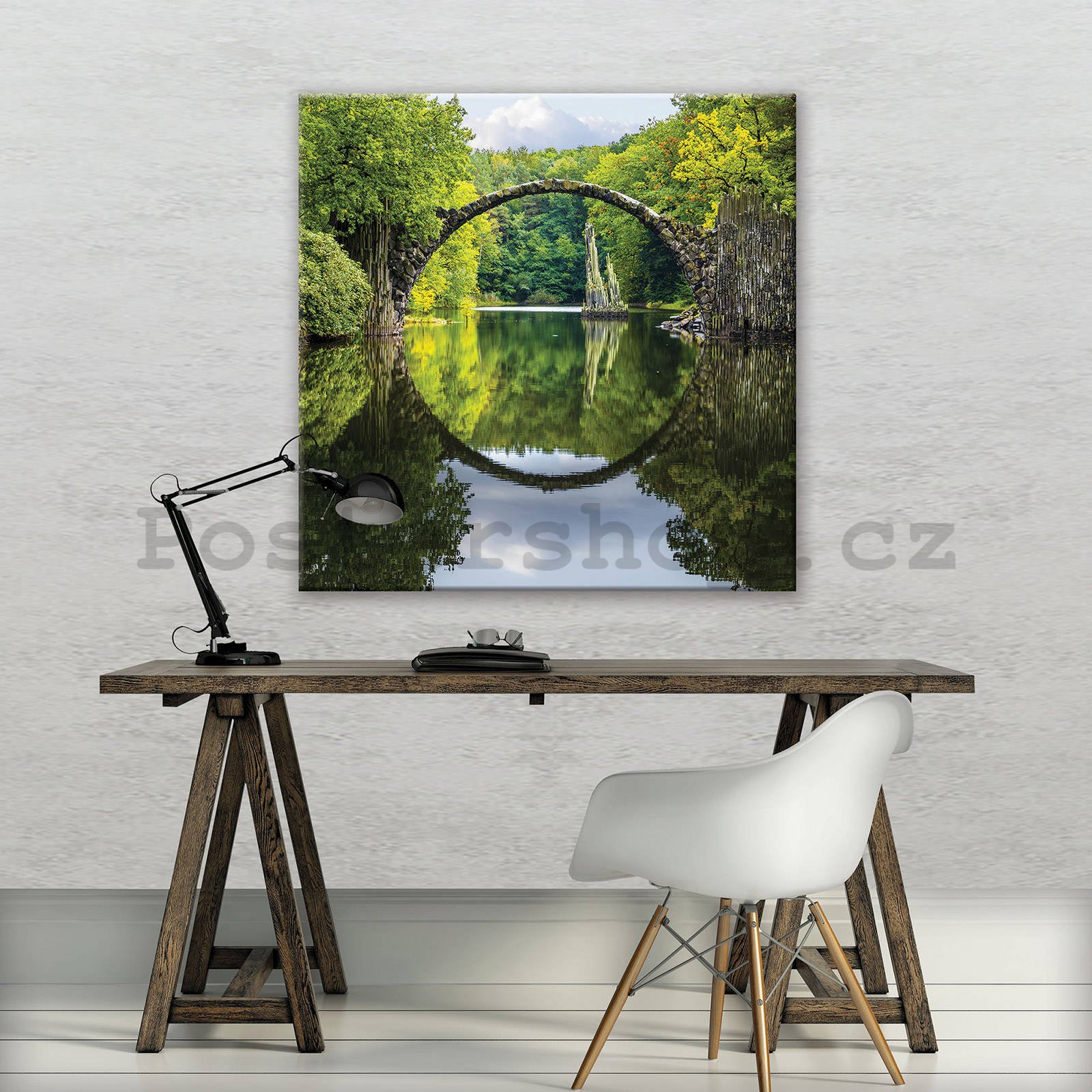 Obraz na plátně: Rakotzbrücke - 80x80 cm
