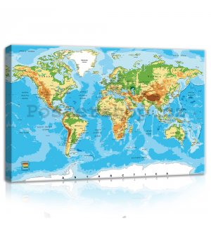 Obraz na plátně: Mapa světa (3) - 60x40 cm
