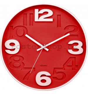 Nástěnné hodiny: Červená (2) - 30 cm