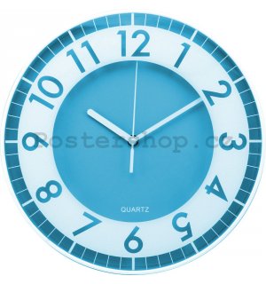 Nástěnné hodiny: Moderní (modré) - 30 cm
