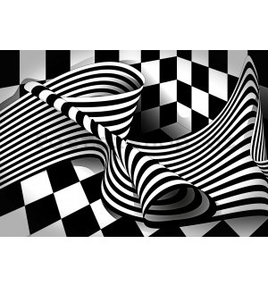Fototapeta vliesová: Černobílá iluze - 254x184 cm