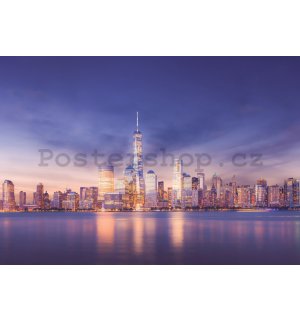 Fototapeta: New York City (Manhattan po západu slunce) - 254x92 cm