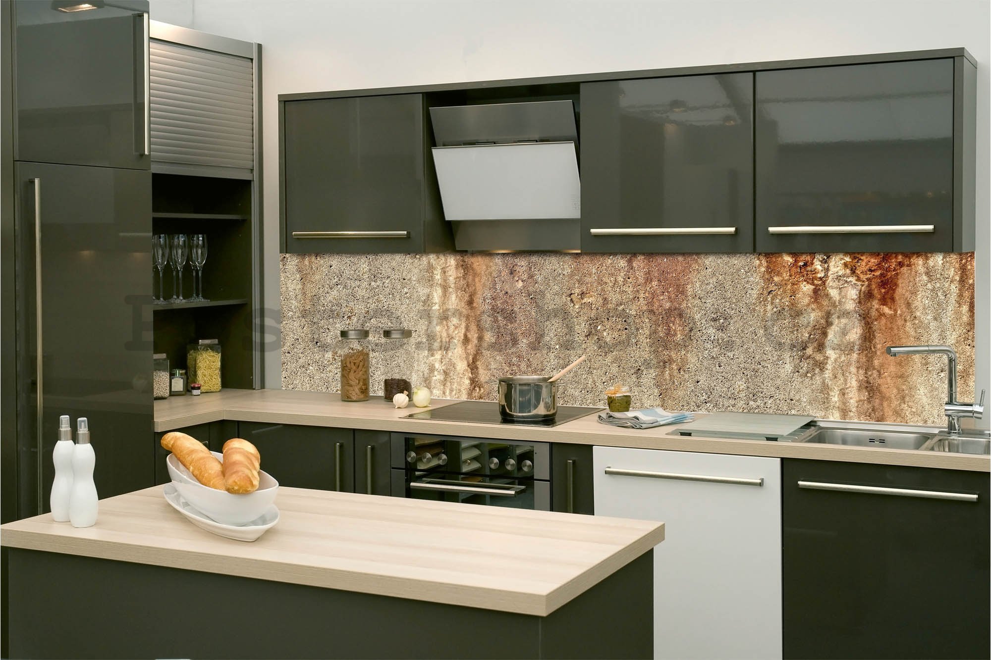 Samolepící omyvatelná tapeta za kuchyňskou linku - Písčitý dekor, 260x60 cm