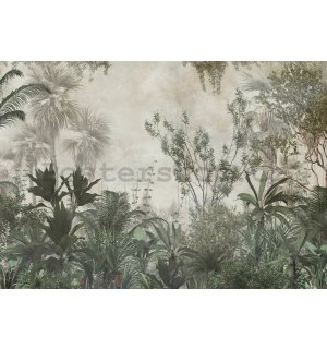 Fototapeta vliesová: Lesní džungle zelená - 416x254 cm
