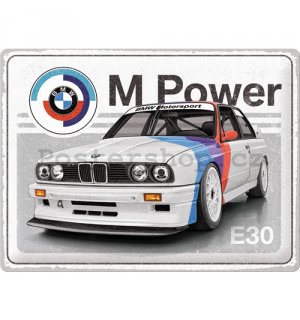 Plechová cedule: BMW Motorsport M Power E30 - 40x30 cm