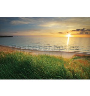 Fototapeta vliesová: Pláž při západu slunce - 152,5x104 cm