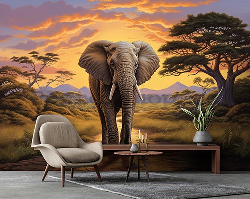Fototapeta vliesová: Animals Elephant Safari - 312x219cm