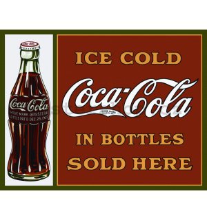 Plechová cedule: Coca-Cola (sold here) - 30x40 cm