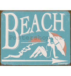 Plechová cedule - Beach