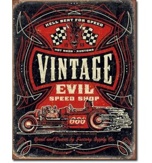 Plechová cedule - Vintage Evil Speed Shop