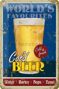 Plechová cedule – Cold Beer