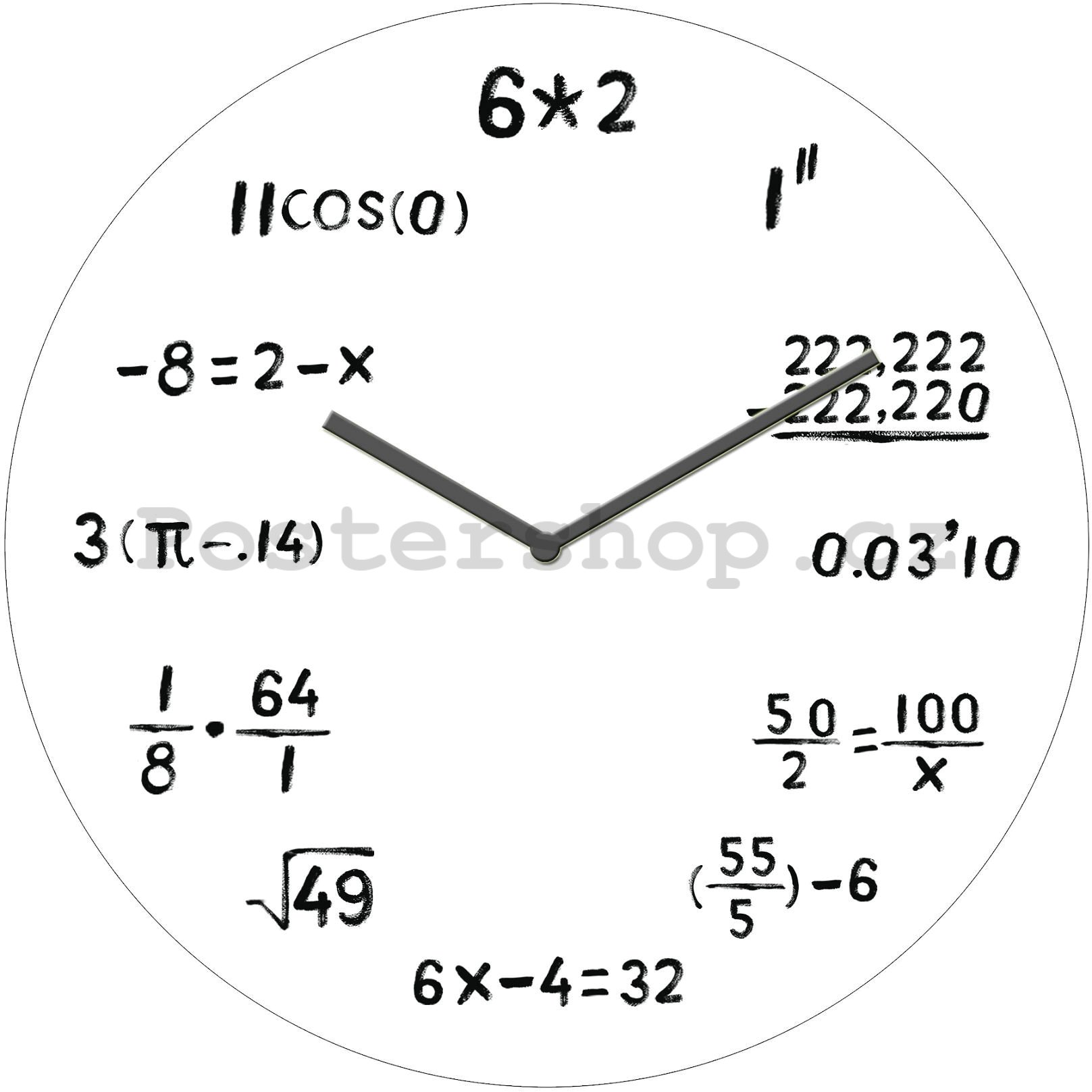 Nástěnné skleněné hodiny - Matematika (2)