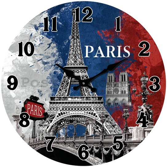 Nástěnné skleněné hodiny - Paris