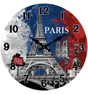 Nástěnné skleněné hodiny - Paris