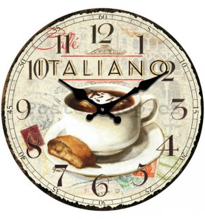 Nástěnné skleněné hodiny - Cafe Italiano