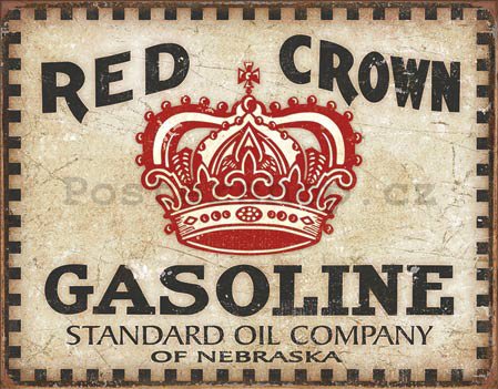 Plechová cedule - Red Crown Gasoline